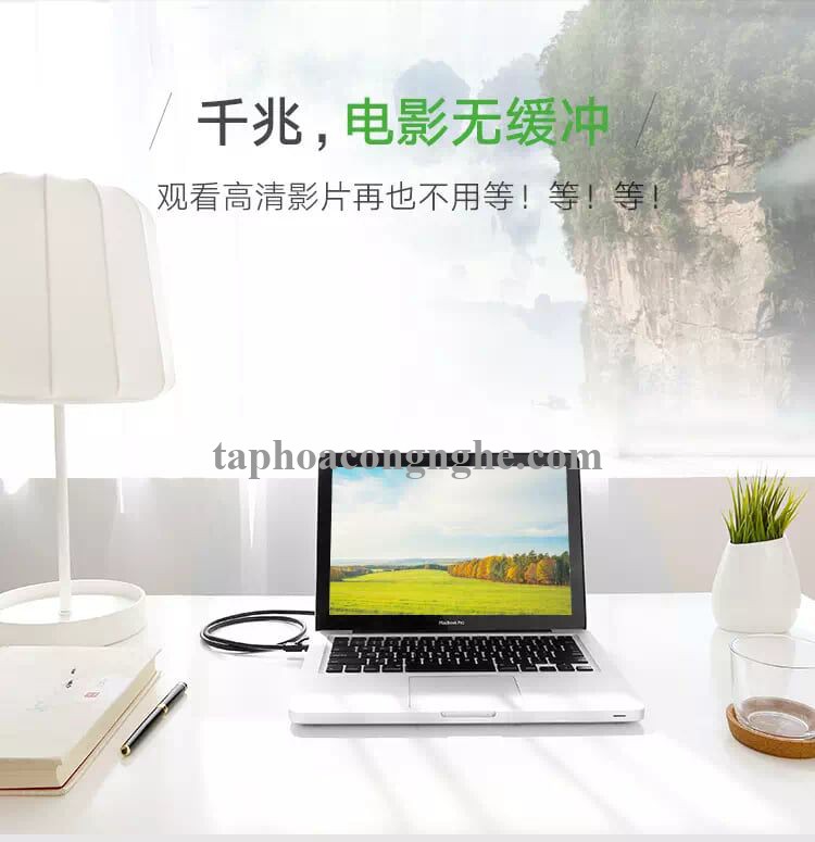 Ugreen 30835 3M màu Đen Cáp mạng CAT6 UTP 90 độ NW115 30030835